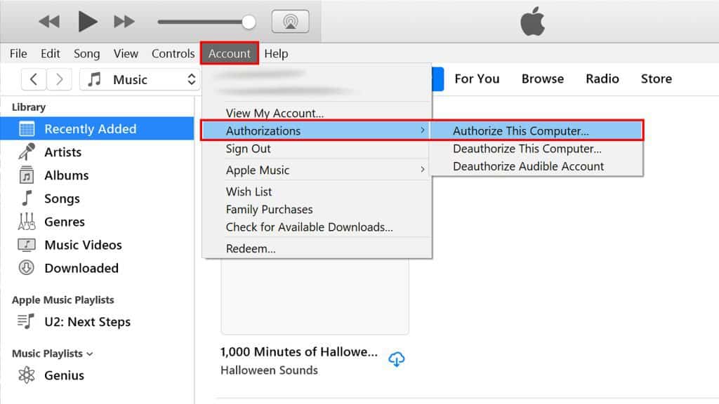 authorize mac for itunes