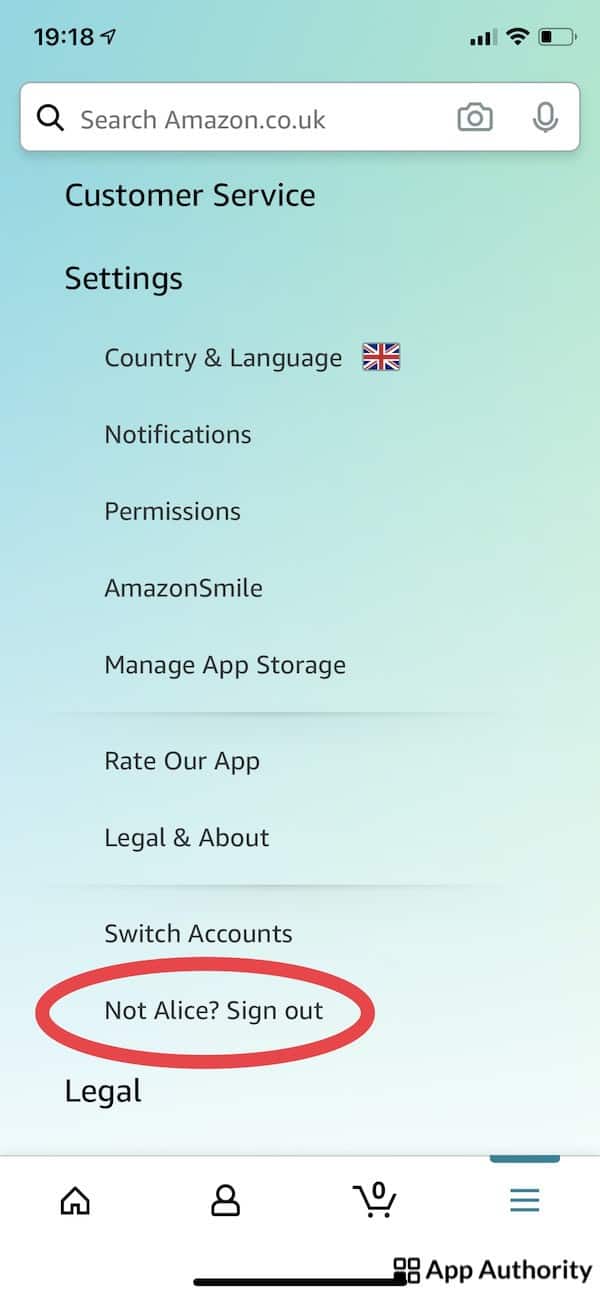 How to Sign out of Amazon » App Authority