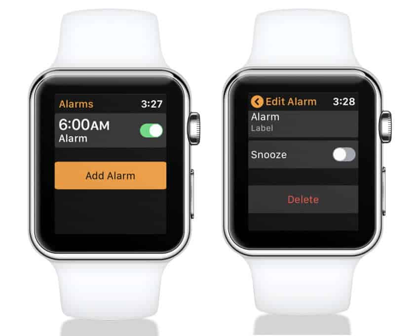 hide or delete an alarm on your Apple Watch