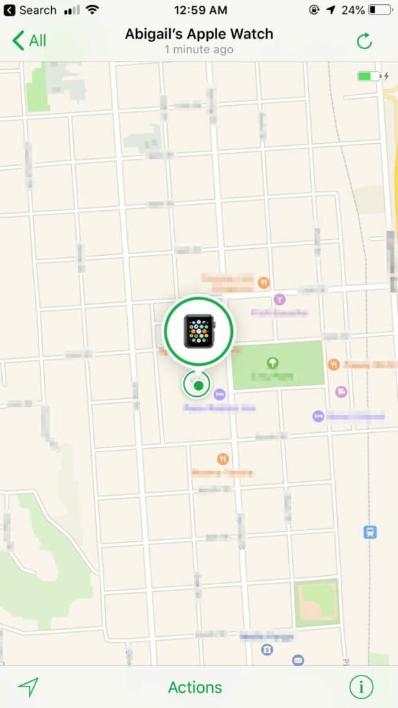 Tap your Apple Watch on the map