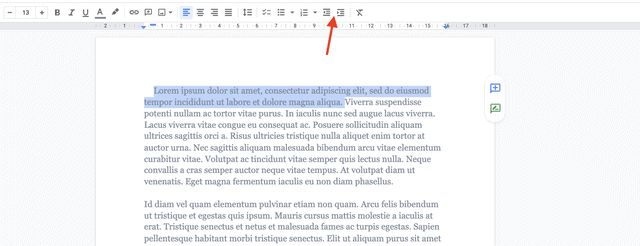 How to Indent on Google Docs