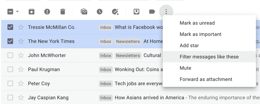 Filter messages like these in Gmail
