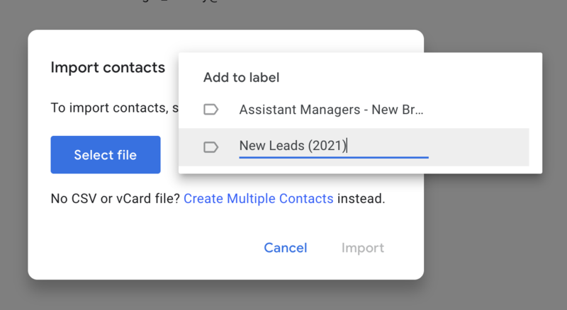 add a label to gmail contacts