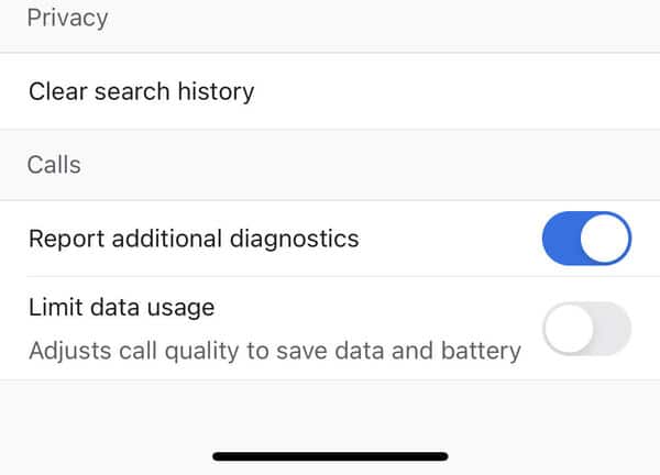 Clear search history in Gmail app