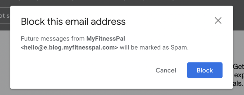 Confirm blocking email address