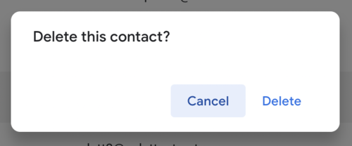 Confirm to delete contact