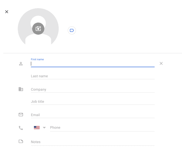 Add a new contact in Google Contacts