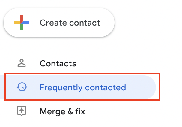 adding contacts using frequently cotnacted
