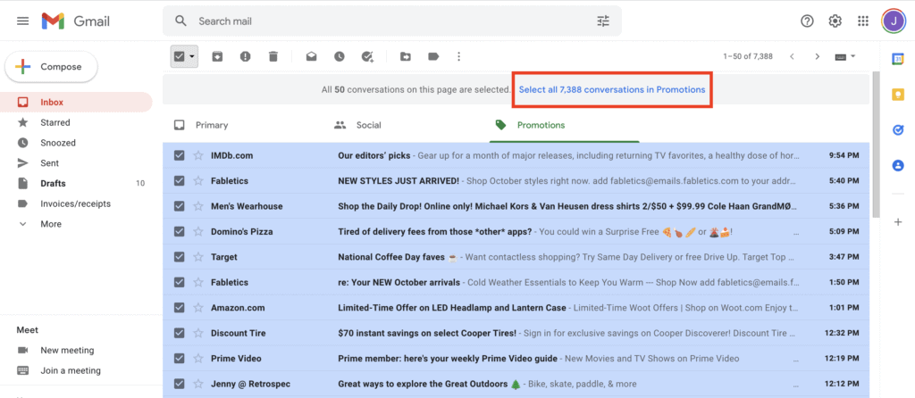 Delete All Promotional Emails in Gmail
