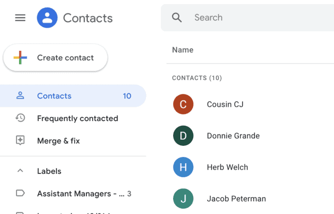 how to manually export google contacts