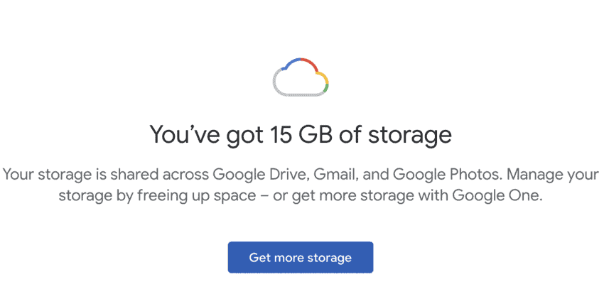 Purchase extra storage space in Google account