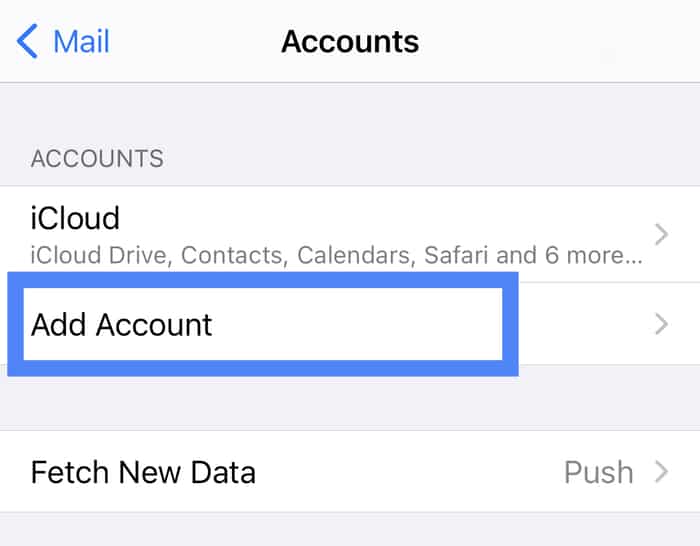 How to add an account to your iphone