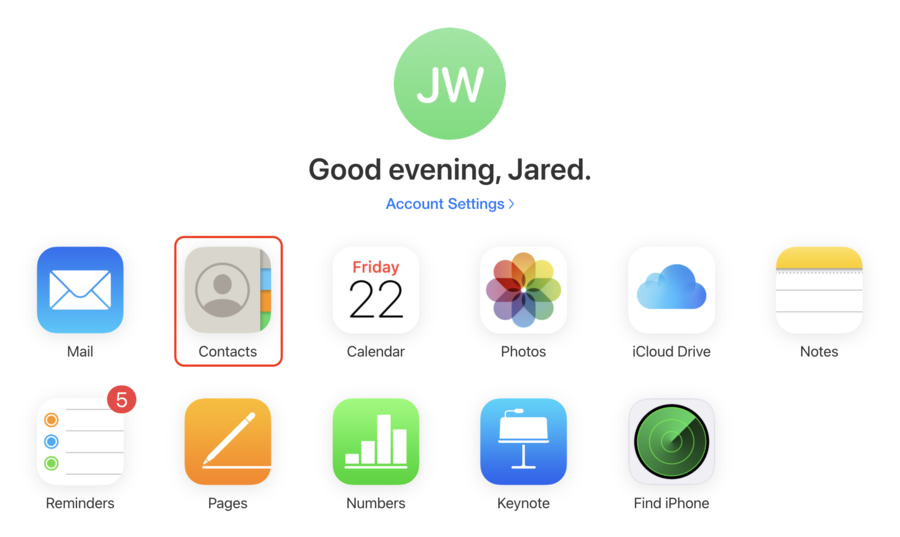 find iphone contacts in icloud