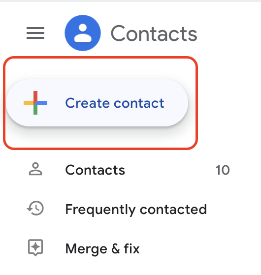 Create a new contact in Gmail