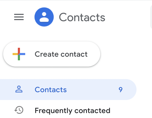 Google Contacts homescreen