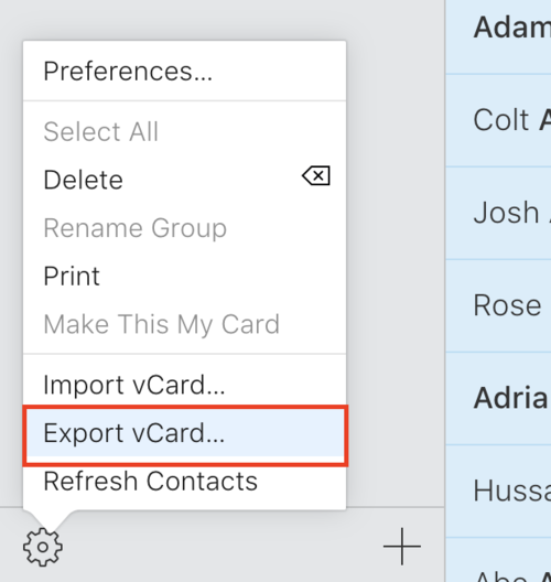 export apple contacts for use with gmail