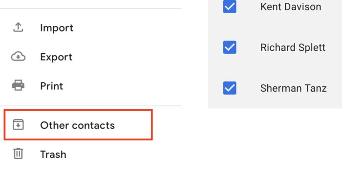 Find hidden contacts in Gmail