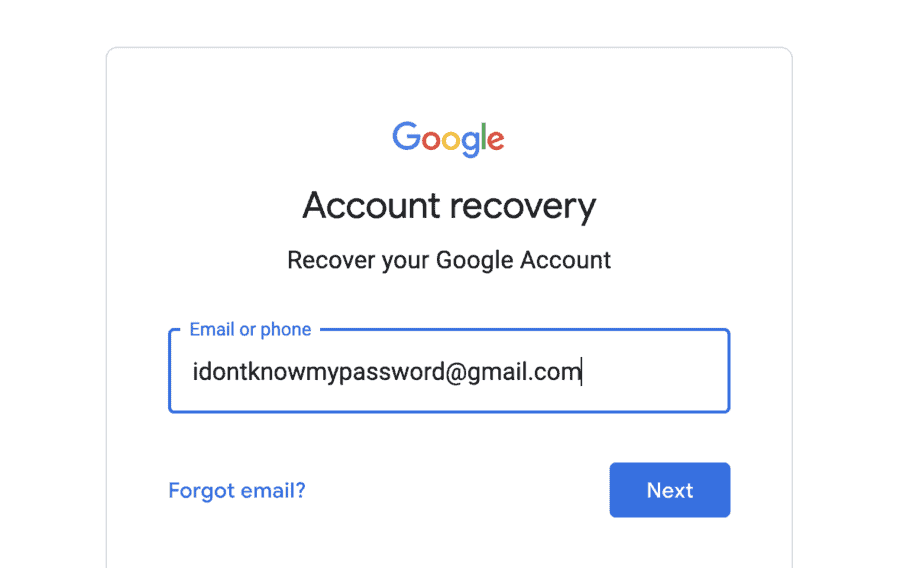 how to recover a Google account