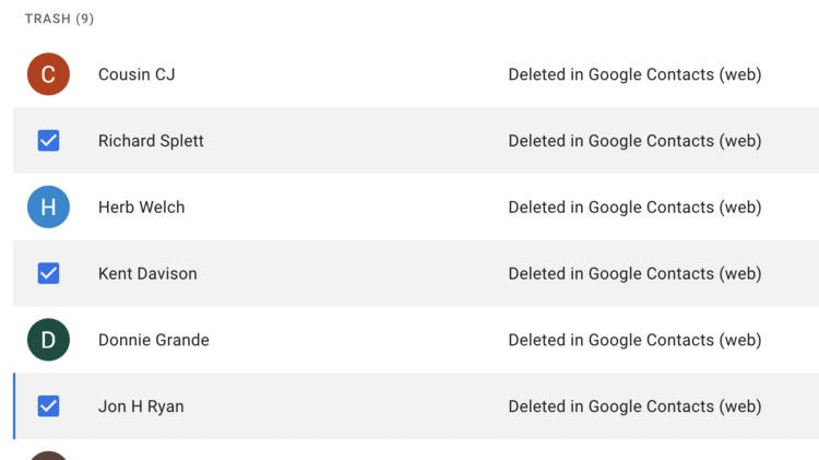 How to recover Google Contacts that have been deleted