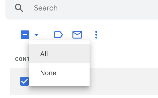 Select all contacts in Google Contacts
