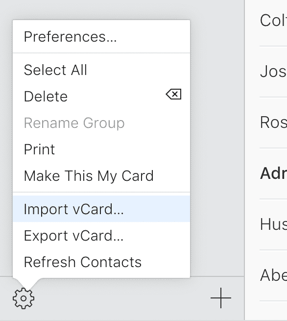 import a vCard to iCloud contacts