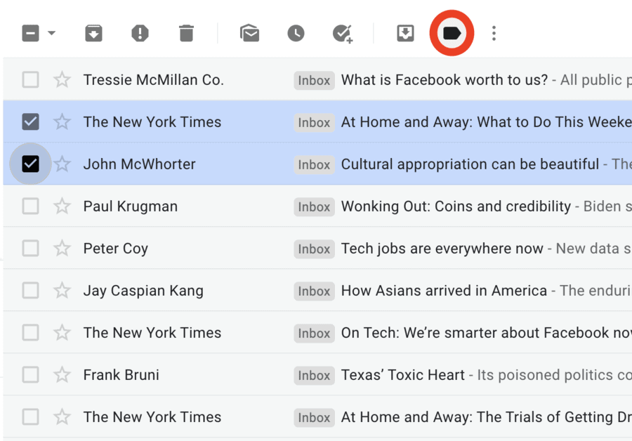 Move emails into a Gmail folder