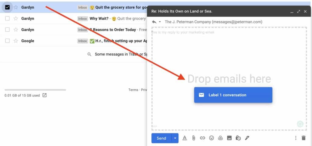 drag email into compose window to attach