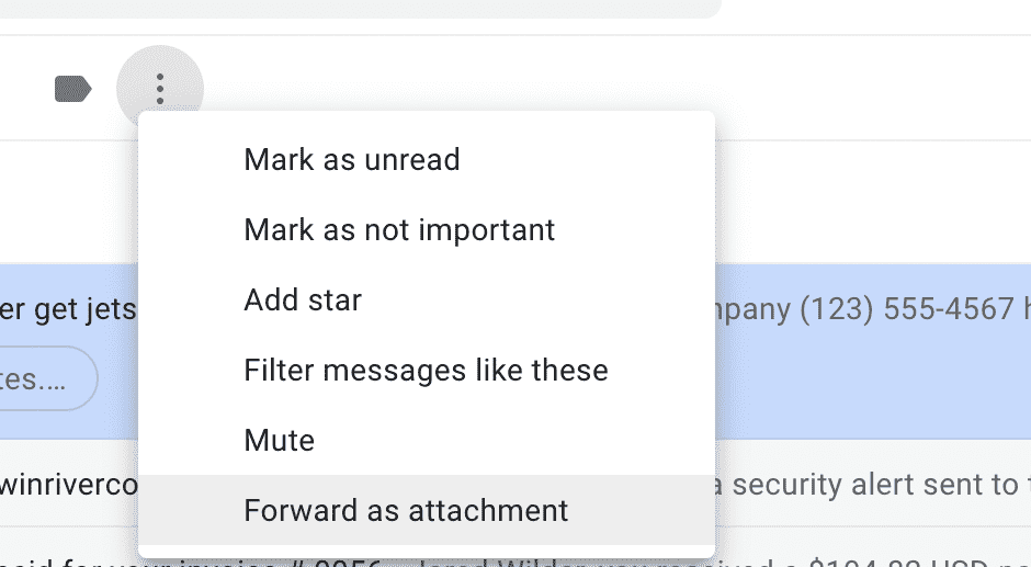 options in gmail inbox