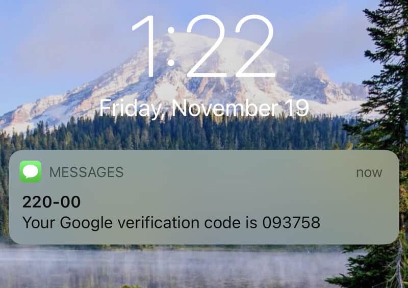 Código de verificação do Google