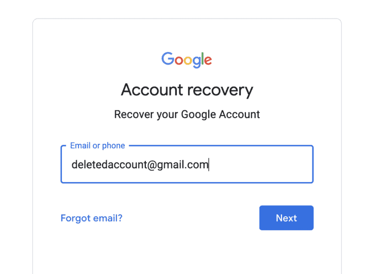 how to recover a google account