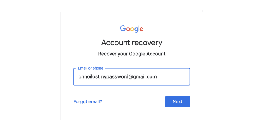 how to recover a lost gmail password