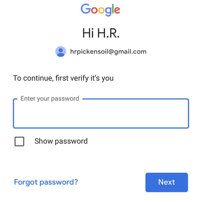 verify password 